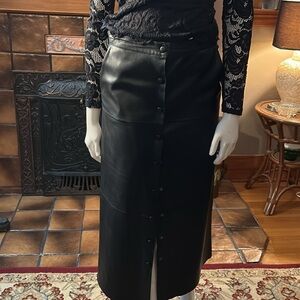 Zara vegan leather maxi skirt